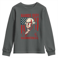 Hands Off DC Patriotic Youth Sweatshirt George Washington American Flag - Wonder Print Shop