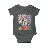Free DC Subtle Groovy Floral Baby Onesie Washington D.C. Rights Retro Hippie Style - Wonder Print Shop