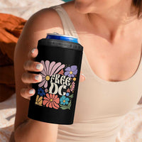 Free DC Subtle Groovy Floral 4 in 1 Can Cooler Tumbler Washington D.C. Rights Retro Hippie Style - Wonder Print Shop