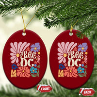 Free DC Subtle Groovy Floral Ceramic Ornament Washington D.C. Rights Retro Hippie Style - Wonder Print Shop