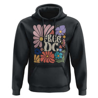 Free DC Subtle Groovy Floral Hoodie Washington D.C. Rights Retro Hippie Style - Wonder Print Shop