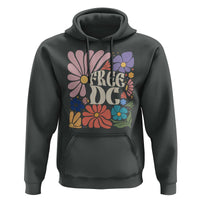 Free DC Subtle Groovy Floral Hoodie Washington D.C. Rights Retro Hippie Style - Wonder Print Shop