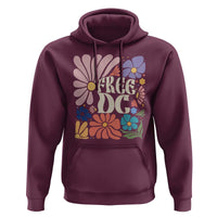 Free DC Subtle Groovy Floral Hoodie Washington D.C. Rights Retro Hippie Style - Wonder Print Shop