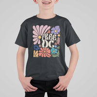 Free DC Subtle Groovy Floral T Shirt For Kid Washington D.C. Rights Retro Hippie Style - Wonder Print Shop