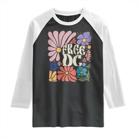 Free DC Subtle Groovy Floral Raglan Shirt Washington D.C. Rights Retro Hippie Style - Wonder Print Shop