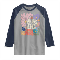Free DC Subtle Groovy Floral Raglan Shirt Washington D.C. Rights Retro Hippie Style - Wonder Print Shop