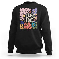 Free DC Subtle Groovy Floral Sweatshirt Washington D.C. Rights Retro Hippie Style - Wonder Print Shop