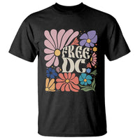 Free DC Subtle Groovy Floral T Shirt Washington D.C. Rights Retro Hippie Style - Wonder Print Shop