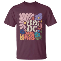 Free DC Subtle Groovy Floral T Shirt Washington D.C. Rights Retro Hippie Style - Wonder Print Shop