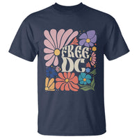 Free DC Subtle Groovy Floral T Shirt Washington D.C. Rights Retro Hippie Style - Wonder Print Shop