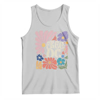 Free DC Subtle Groovy Floral Tank Top Washington D.C. Rights Retro Hippie Style - Wonder Print Shop