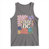 Free DC Subtle Groovy Floral Tank Top Washington D.C. Rights Retro Hippie Style - Wonder Print Shop