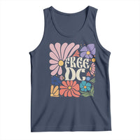 Free DC Subtle Groovy Floral Tank Top Washington D.C. Rights Retro Hippie Style - Wonder Print Shop