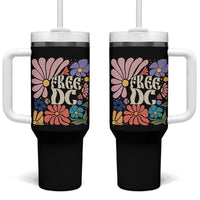 Free DC Subtle Groovy Floral Tumbler With Handle Washington D.C. Rights Retro Hippie Style - Wonder Print Shop