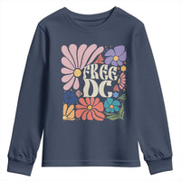 Free DC Subtle Groovy Floral Youth Sweatshirt Washington D.C. Rights Retro Hippie Style - Wonder Print Shop