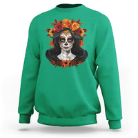 Day of the Dead Women Sweatshirt De Los Muertos Calavera La Catrina Sugar Skull Women - Wonder Print Shop