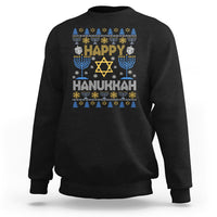 Happy Hanukkah Sweatshirt Jewish Festival of Lights Hanukkiah Menorah Ugly Chanukah - Wonder Print Shop