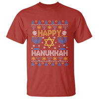 Happy Hanukkah T Shirt Jewish Festival of Lights Hanukkiah Menorah Ugly Chanukah - Wonder Print Shop