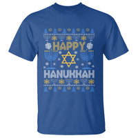 Happy Hanukkah T Shirt Jewish Festival of Lights Hanukkiah Menorah Ugly Chanukah - Wonder Print Shop
