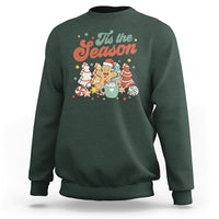 Christmas Cookies Sweatshirt Tis The Season Xmas Tree Cakes Gingerbread Man Retro Groovy - Wonder Print Shop