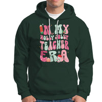 In My Holly Jolly Teacher Era Xmas Groovy Christmas Hoodie - Wonder Print Shop