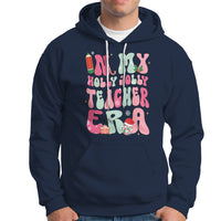 In My Holly Jolly Teacher Era Xmas Groovy Christmas Hoodie - Wonder Print Shop