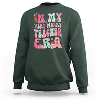 In My Very Merry Teacher Era Xmas Groovy Christmas Sweatshirt - Wonder Print Shop
