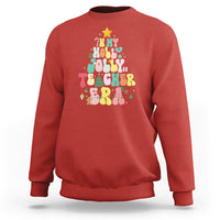 In My Holly Jolly Teacher Era Xmas Groovy Christmas Tree Sweatshirt - Wonder Print Shop