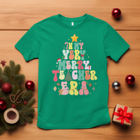 In My Very Merry Teacher Era Xmas Groovy Christmas Tree T Shirt - Wonder Print Shop