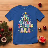 In My Very Merry Teacher Era Xmas Groovy Christmas Tree T Shirt - Wonder Print Shop