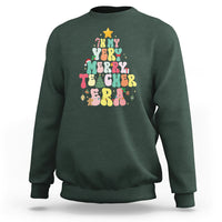 In My Very Merry Teacher Era Xmas Groovy Christmas Tree Sweatshirt - Wonder Print Shop