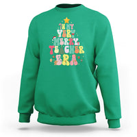 In My Very Merry Teacher Era Xmas Groovy Christmas Tree Sweatshirt - Wonder Print Shop