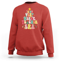In My Very Merry Teacher Era Xmas Groovy Christmas Tree Sweatshirt - Wonder Print Shop