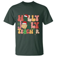 Groovy Holly Jolly Teacher Christmas Retro Xmas T Shirt - Wonder Print Shop