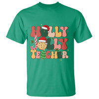 Groovy Holly Jolly Teacher Christmas Retro Xmas T Shirt - Wonder Print Shop