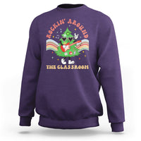 Teacher Christmas Sweatshirt Rockin' Around The Classroom Groovy Xmas Tree - Wonder Print Shop