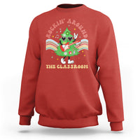 Teacher Christmas Sweatshirt Rockin' Around The Classroom Groovy Xmas Tree - Wonder Print Shop
