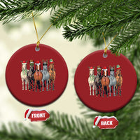 Funny Xmas Horse Christmas Ornament Xmas Light Reindeer Horses Crew with Santa Hat - Wonder Print Shop
