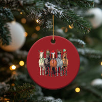 Funny Xmas Horse Christmas Ornament Xmas Light Reindeer Horses Crew with Santa Hat - Wonder Print Shop