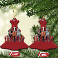 Funny Xmas Horse Christmas Ornament Xmas Light Reindeer Horses Crew with Santa Hat - Wonder Print Shop