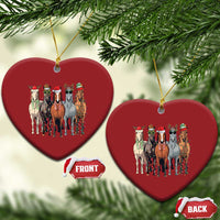 Funny Xmas Horse Christmas Ornament Xmas Light Reindeer Horses Crew with Santa Hat - Wonder Print Shop