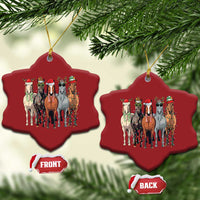 Funny Xmas Horse Christmas Ornament Xmas Light Reindeer Horses Crew with Santa Hat - Wonder Print Shop