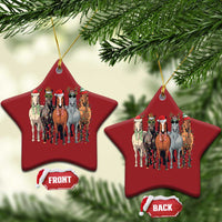 Funny Xmas Horse Christmas Ornament Xmas Light Reindeer Horses Crew with Santa Hat - Wonder Print Shop