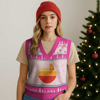 Aperol Spritz V-Neck Knit Sweater Vest Sprizz Summer Cocktail Lover Retro Sunset - Wonder Print Shop