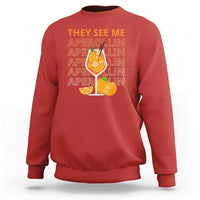 Aperol Spritz Sweatshirt They See Me Aperollin Summer Cocktail Sprizz - Wonder Print Shop