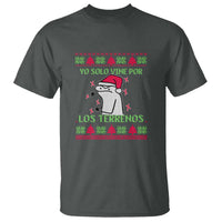 Funny Spanish Ugly Christmas T Shirt Yo Solo Vine Por Los Terrenos I'm Just Here For Feliz Navidad - Wonder Print Shop