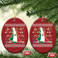 Mexican Xmas Christmas Ornament Mexico Flag Xmas Tree Ugly Sweater - Wonder Print Shop