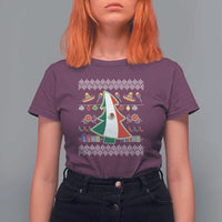 Mexican Christmas T Shirt For Women Mexico Flag Xmas Tree Ugly Sweater - Wonder Print Shop