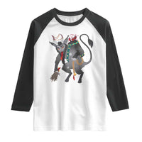 Christmas Merry Krampus Raglan Shirt Naughty Horror Evil Xmas Psychobilly