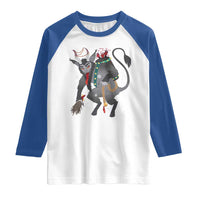 Christmas Merry Krampus Raglan Shirt Naughty Horror Evil Xmas Psychobilly